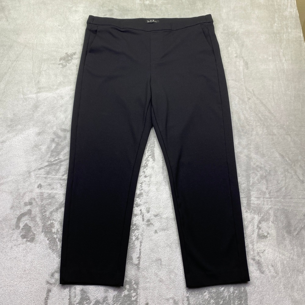 LVPL Black Pull On Stretch Trousers Womens 16/33 Professional Work Pants Career